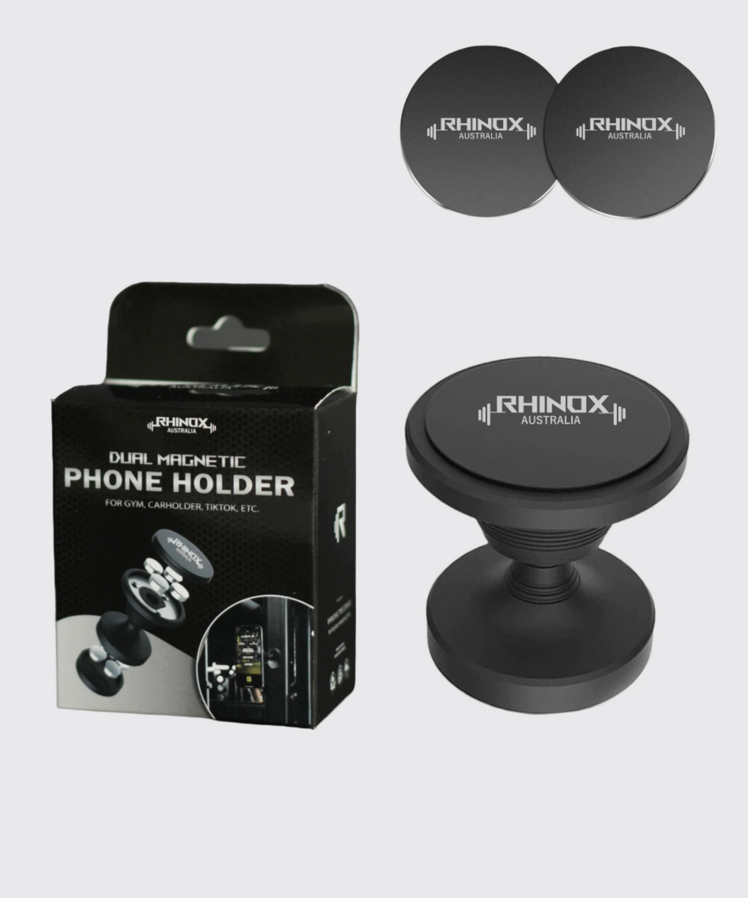 DUAL MAGNETIC PHONE HOLDER FOR GYM STRONG HOLD